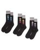 Black Small Argyle 3 Pack Sock 43/46