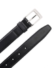 Black Textured Leather Belt 38"