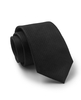 Black Textured Skinny Silk Tie