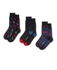 Black Three-Pack Assorted Socks 39/42