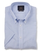 Blue Bengal Stripe Classic Fit Short Sleeve Casual Shirt L
