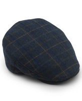 Blue Check Flat Cap XL