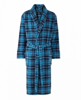 Blue Check Fleece Dressing Gown S