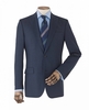 Blue Wool-Blend Micro Pattern Jacket 42" Short