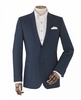 Blue Wool-Blend Micro Pattern Single-Breasted Jacket 42" Regular