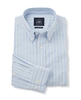 Blue Yellow Stripe Classic Fit Casual Button-Down Shirt M Lengthen by 2"