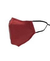 Burgundy White Pinspot Print Silk Face Mask