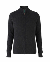 Charcoal Marl Lambswool-Blend Zip-Through Jumper S