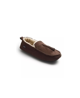 Chocolate Microsuede Moccasin Slippers 11