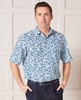Floral Print Linen-Blend Short Sleeve Shirt M