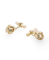 Gold Rhodium-Plated Knot Chain Cufflinks