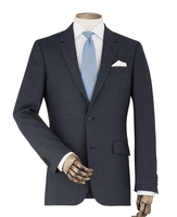 Grey Check Wool-Blend Tailored Suit Jacket 36" Regular