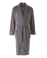 Grey Fleece Rope Edge Dressing Gown M