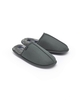 Grey Microsuede Mule Slippers 7/8