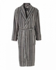 Grey Stripe Fleece Dressing Gown S