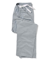 Grey Striped Oxford Cotton Lounge Pants L