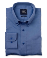 Mid Blue Pinpoint Classic Fit Button-Down Shirt S Standard