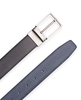 Navy Black Leather Reversible Belt 36"