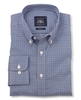 Navy Blue Twill Check Slim Fit Button-Down Casual Shirt M Standard