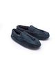 Navy Check Microsuede Moccasin Slippers 9