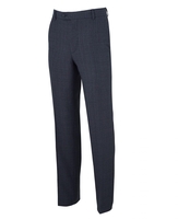 Navy Check Wool-Blend Tailored Suit Trousers 40" 32"