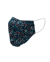Navy Floral Print Cotton Face Mask