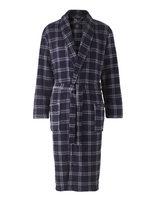 Navy Grey Check Super Soft Dressing Gown XL