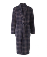Navy Grey Check Super Soft Dressing Gown XL