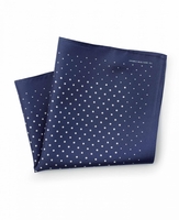 Navy Irregular Spot Silk Pocket Square