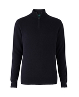 Navy Lambswool-Blend Half-Zip Jumper M