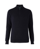 Navy Lambswool-Blend Half-Zip Jumper S