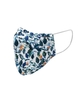 Navy Leaf Print Cotton Face Mask