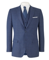 Navy Linen Slim Fit Suit Jacket 44" Regular