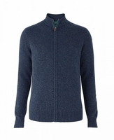Navy Marl Lambswool-Blend Zip-Through Jumper XXL