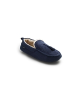 Navy Microsuede Moccasin Slippers 10