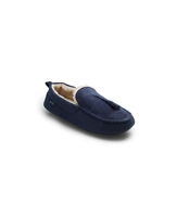 Navy Microsuede Moccasin Slippers 8