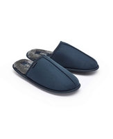 Navy Microsuede Mule Slippers 9/10