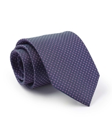 Navy Mini Flower Pattern Silk Tie