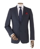 Navy Muted Check Wool-Blend Suit Jacket 48" Regular