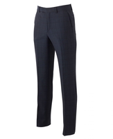 Navy Muted Check Wool-Blend Suit Trousers 32" 34"