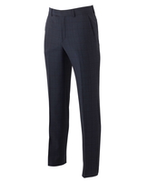 Navy Muted Check Wool-Blend Suit Trousers 38" 30"