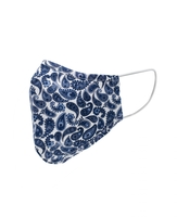 Navy Paisley Print Cotton Face Mask