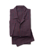 Navy Red Gold Check Brushed Cotton Pyjamas M