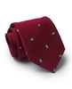 Navy Red Small Paisley Pattern Silk Tie