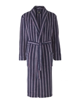 Navy Red Stripe Super Soft Dressing Gown M