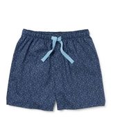 Navy Swirl-Print Cotton Lounge Shorts L