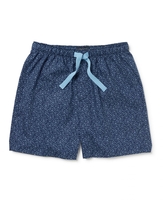 Navy Swirl-Print Cotton Lounge Shorts S
