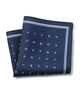 Navy White Letter Silk Pocket Square