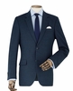 Navy Wool-Blend Tailored Suit Jacket 44" Long