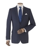 Navy Wool-Blend Textured Suit Jacket 48" Regular